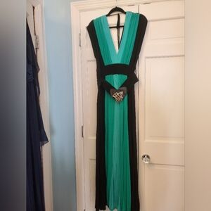 Emerald Green V-Neck Gown